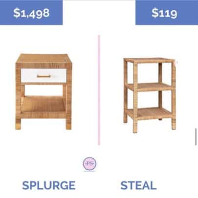 rattan side table look for less