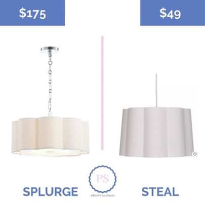 look for less scalloped chandelier lighting with shade