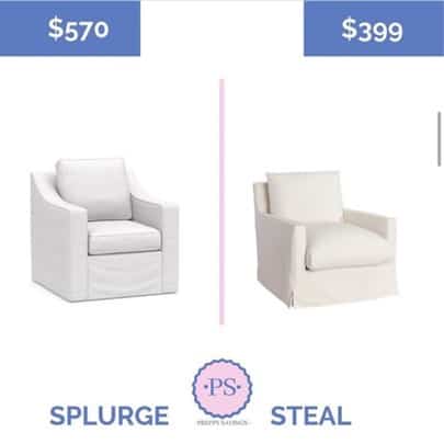 pottery barn swivel chair dupe